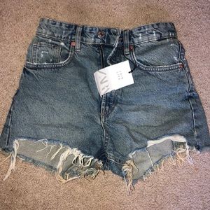 zara denim shorts